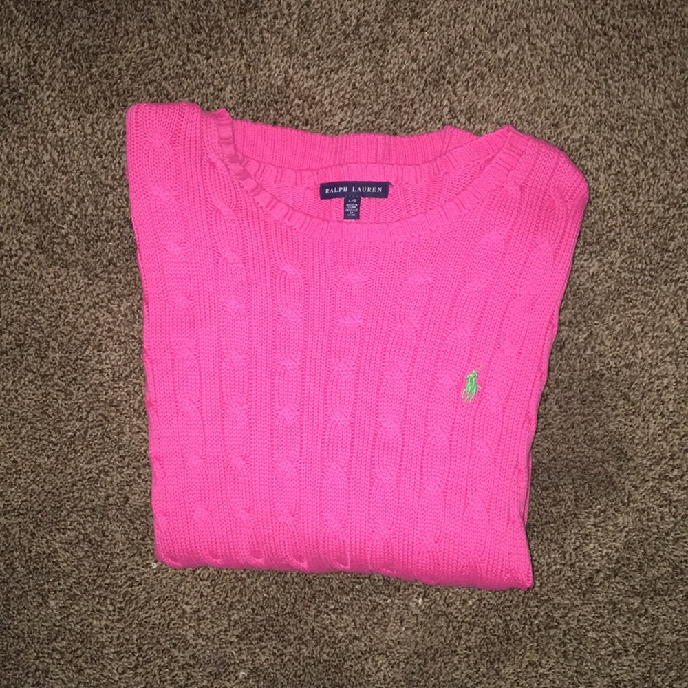 NWOT Polo Ralph Lauren Hot Pink Sweater Large